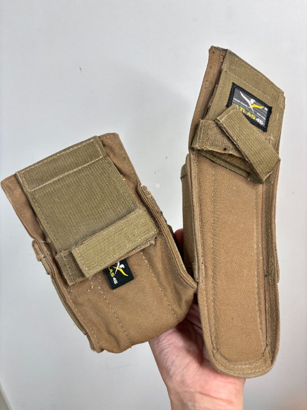 Atlas 46 AIMS Hammer Hold Pouch & Tape Measure Pouch Coyote Brown Attachment USA
